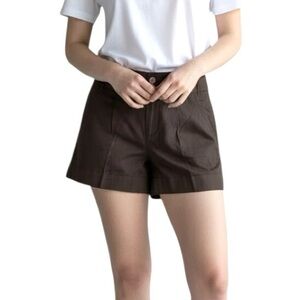 Banana Republic Martin Fit Shorts Brown Womens 6 Double button Drawstring NWOT